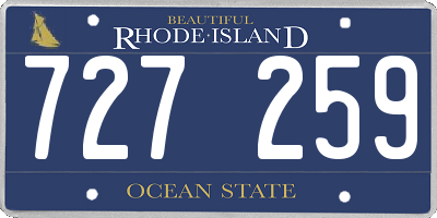 RI license plate 727259