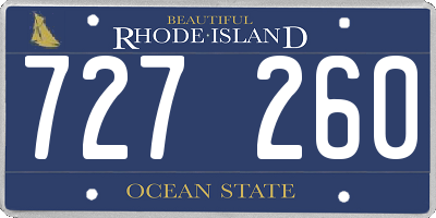 RI license plate 727260