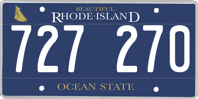 RI license plate 727270