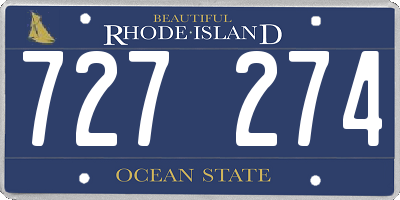 RI license plate 727274