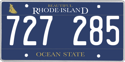 RI license plate 727285