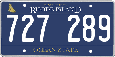 RI license plate 727289