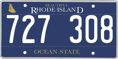 RI license plate 727308