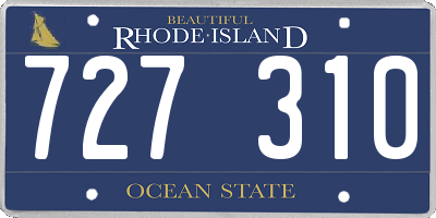 RI license plate 727310