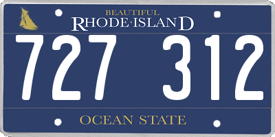 RI license plate 727312