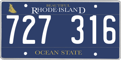 RI license plate 727316