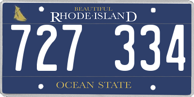 RI license plate 727334
