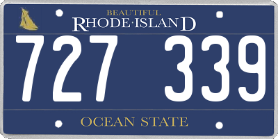 RI license plate 727339