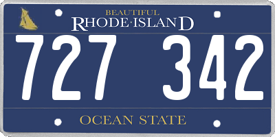 RI license plate 727342