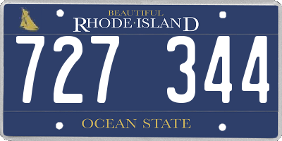 RI license plate 727344