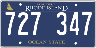 RI license plate 727347
