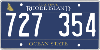 RI license plate 727354