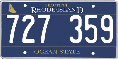 RI license plate 727359
