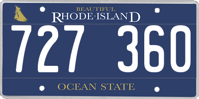 RI license plate 727360