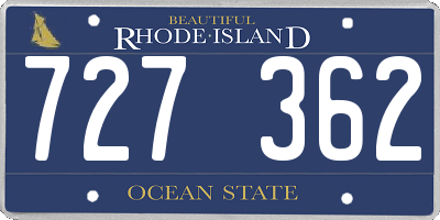 RI license plate 727362