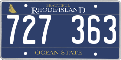 RI license plate 727363