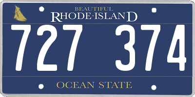 RI license plate 727374