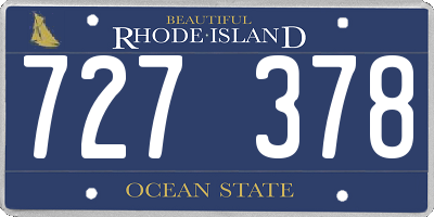 RI license plate 727378