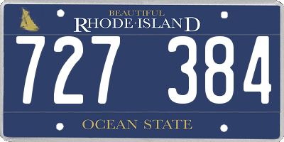 RI license plate 727384