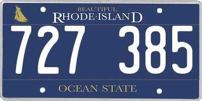 RI license plate 727385