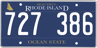 RI license plate 727386