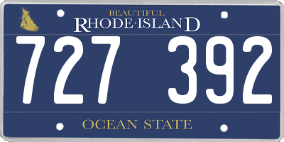 RI license plate 727392