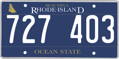 RI license plate 727403
