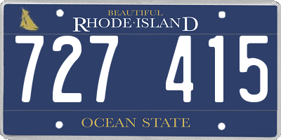 RI license plate 727415