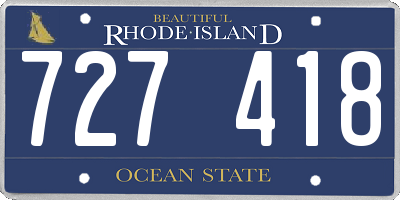 RI license plate 727418