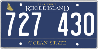 RI license plate 727430