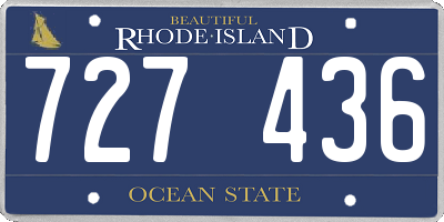 RI license plate 727436