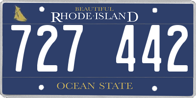 RI license plate 727442
