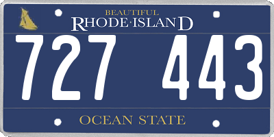RI license plate 727443