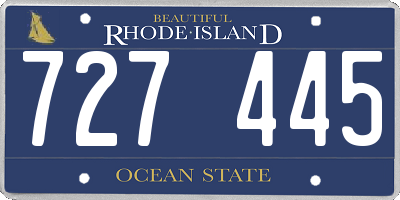 RI license plate 727445