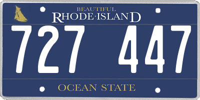 RI license plate 727447