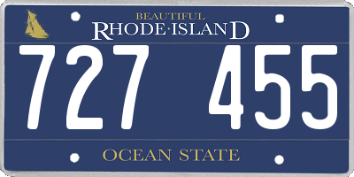 RI license plate 727455