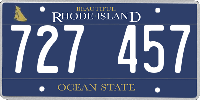 RI license plate 727457