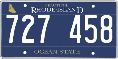 RI license plate 727458