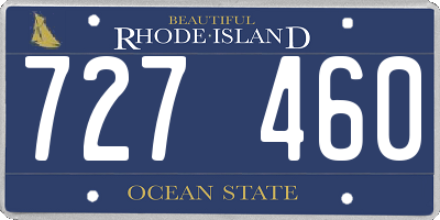 RI license plate 727460