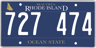 RI license plate 727474