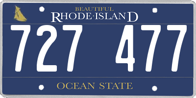 RI license plate 727477