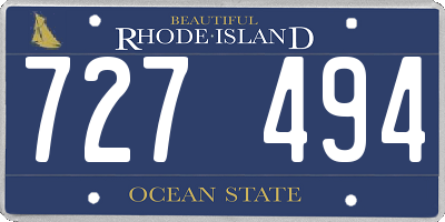 RI license plate 727494