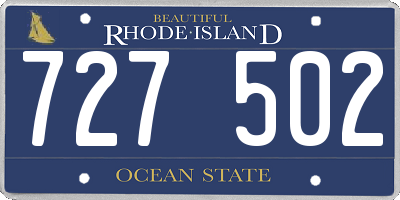RI license plate 727502