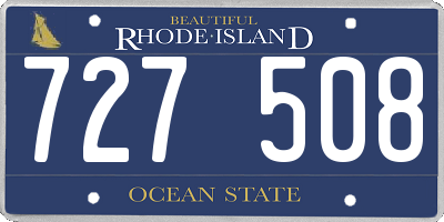 RI license plate 727508