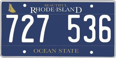 RI license plate 727536