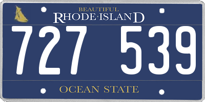 RI license plate 727539