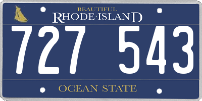 RI license plate 727543