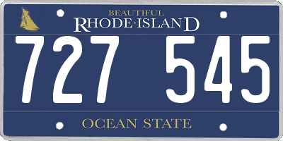 RI license plate 727545