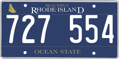 RI license plate 727554