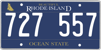 RI license plate 727557